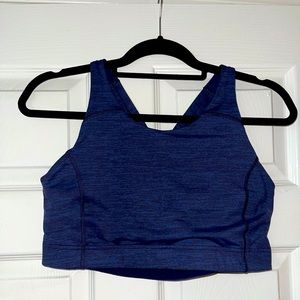 OUTDOOR VOICES criss cross sports bra, navy blue
